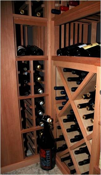  Wooden Custom Wine Racks with Diamond Bins Created by Wine Cellar Installers in Phoenix