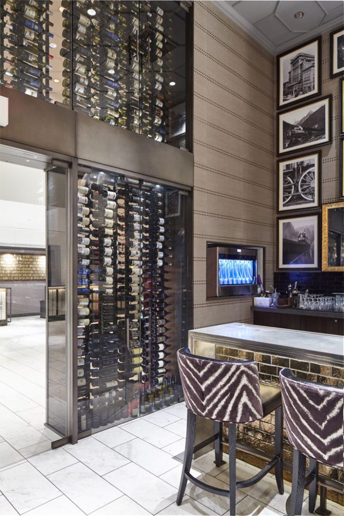 Contemporary Commercial Wine Cellar Built by a Reliable Installer in Phoenix Using VintageView Custom Wine Racks