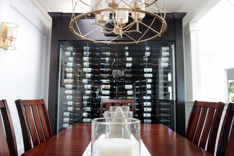 Modern Design fir a Custom Wine Cabinet Built in a Small Space