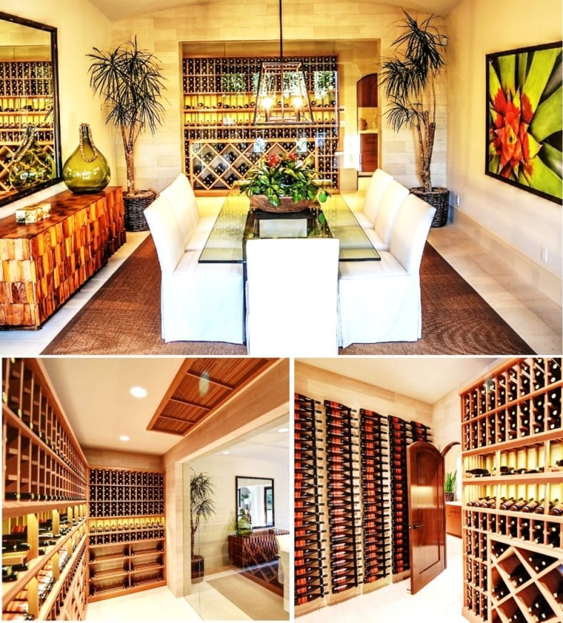 This Dining Room Glass Wine Cellar was Designed by an Expert in Scottsdale Using Unique Features 