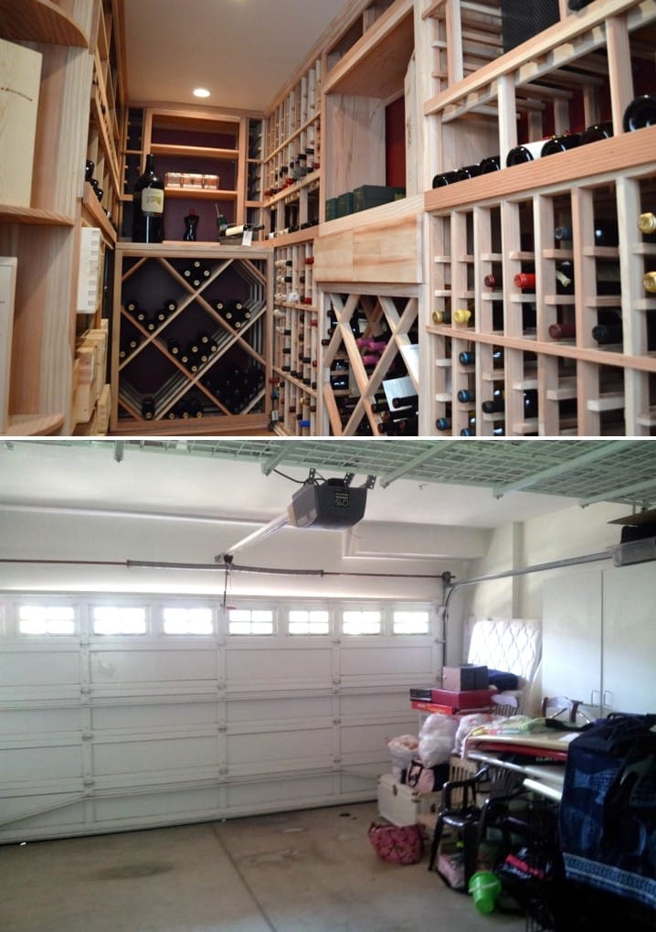 Garage Conversion Project by Expert Builders of Refrigerated Wine Cellars 