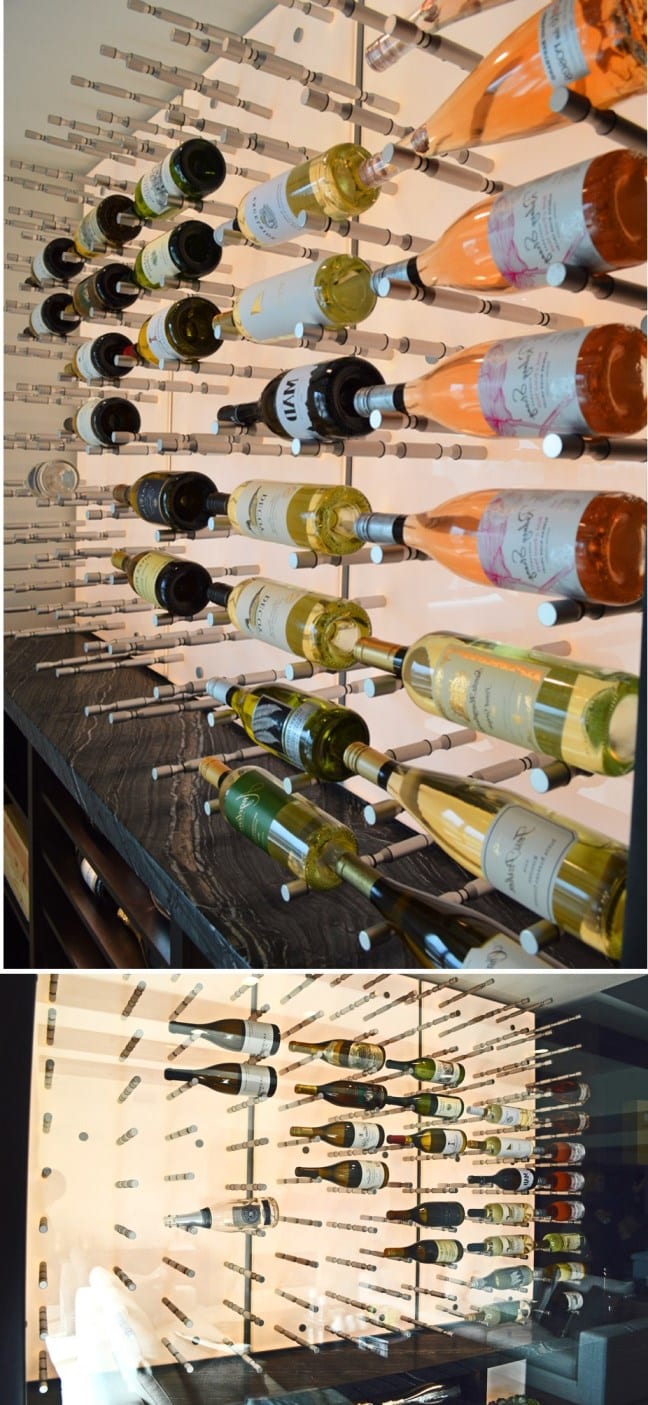 Glass Wine Wall Design with Modern Wine Racks
