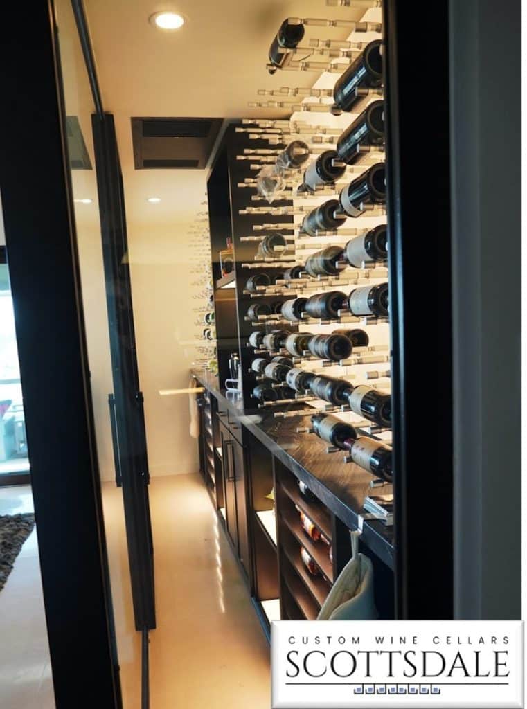 Modern Glass Wine Wall Design by Phoenix Experts 