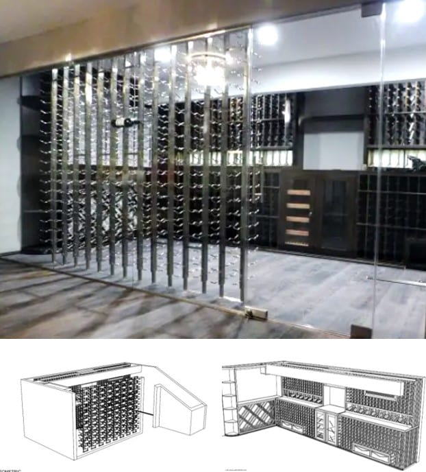 Wine Cellar Design Created for in a Basement
