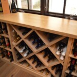 Custom X bins like these are a beautiful way to store lots of wine bottles.