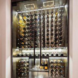 4 - Modern Wine Cellar Highlighting Metal and Glass Elements Modern Wine Cellar Highlighting Metal and Glass Elements