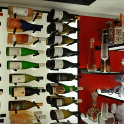 (10) Acyrlic LED panels were used as a backwall and shelves.