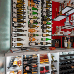 (7) Our wine cellar for homes screams cozy without being dramatic, because of the lighting